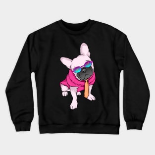 Retro Frenchie 90s Style French Bulldog wearing Sunglasses French Bulldog Lover gift Crewneck Sweatshirt